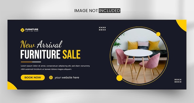 creative modern furniture sale facebook cover banner design template