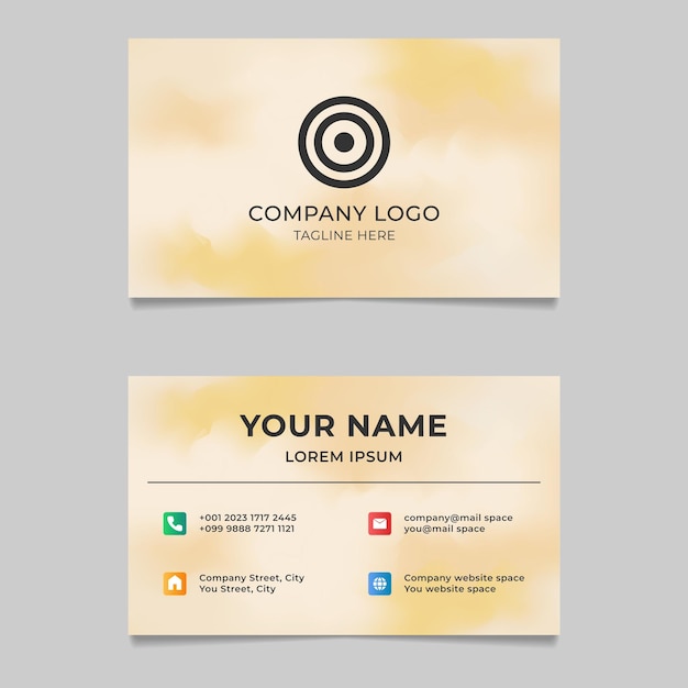 Creative modern gradient grunge business card template