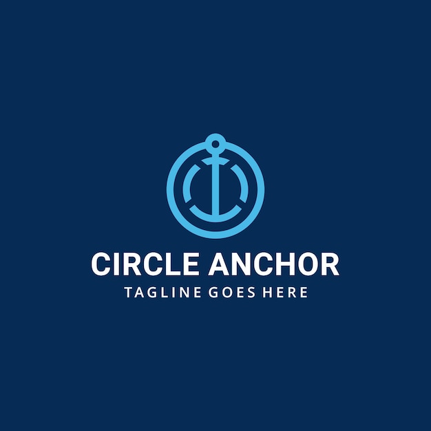 Creative modern illustration anchor marine on circle vector logo design