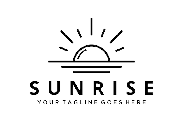 Creative modern illustration luxury modern Sunrise or sunset sign logo vector design template