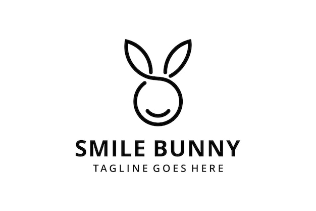 Creative modern illustration rabbit bunny animal line art logo design