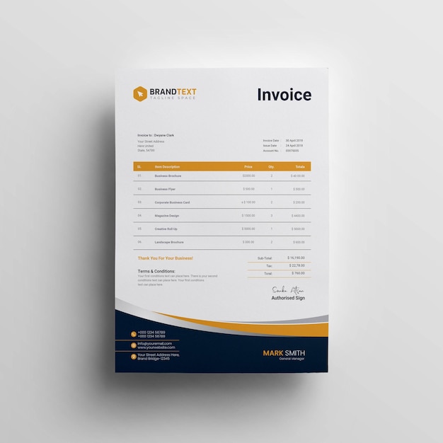 Creative modern invoice business template