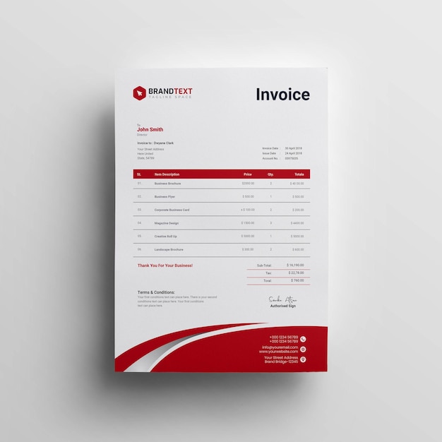 Creative modern invoice business template