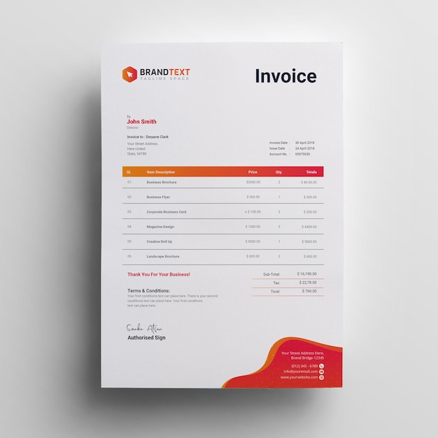 Creative modern invoice business template