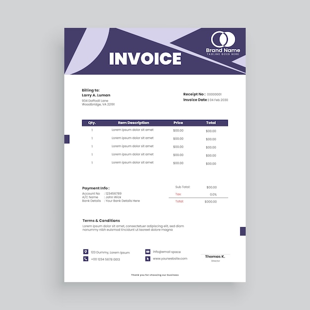 Vector creative and modern invoice template vector design for your business