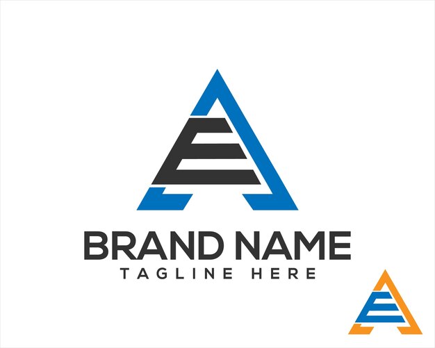 Creative Modern Letters AE EA Triangle Logo Design Vector Illustration