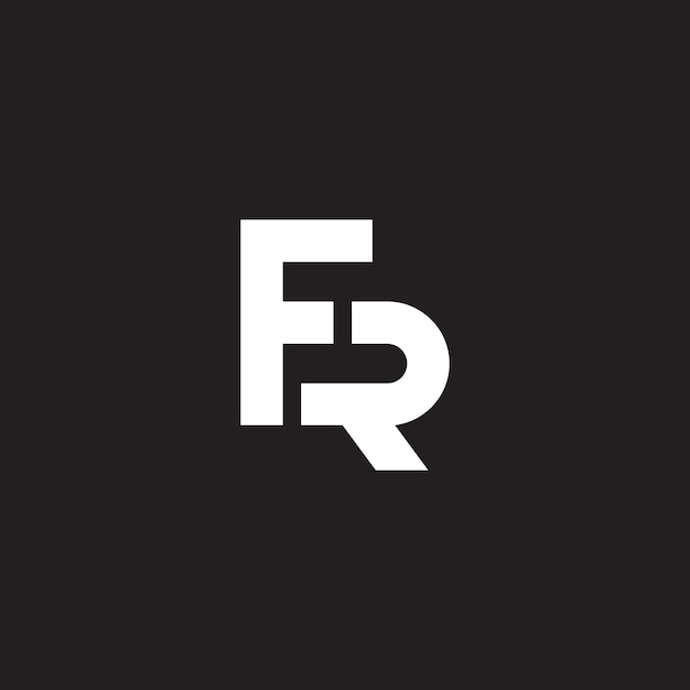 Creative Modern Letters FR RF Vector Icon Logo in Black Colors.