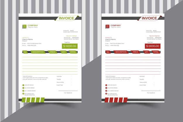 Creative Modern Miniamal Invoice Template Design