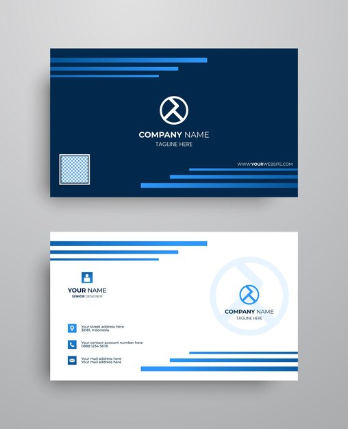 Creative modern name card and business card in blue gradient colours