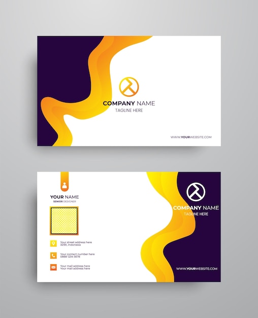 Creative modern name card and business card in orange gradient colours