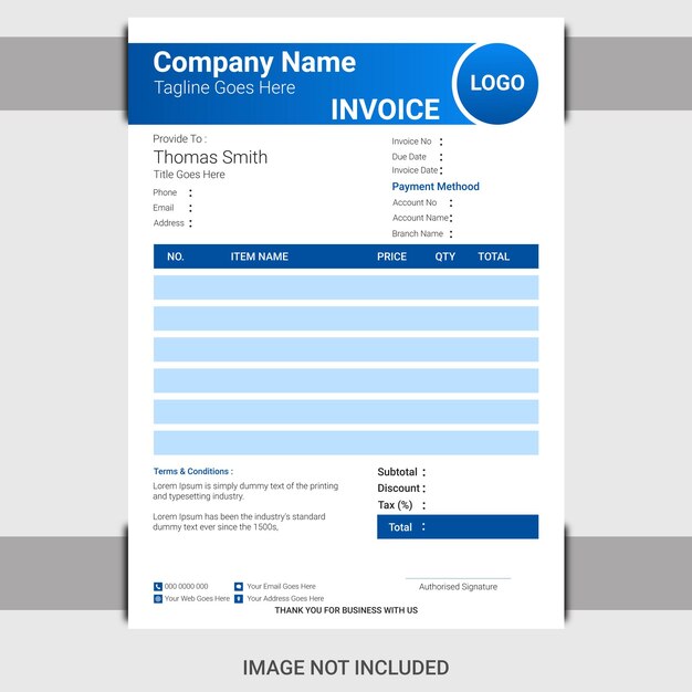 Creative And Modern Professional Business Invoice Design