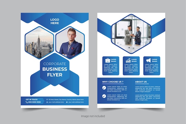 Creative modern professional double sided business flyer Premium Vector