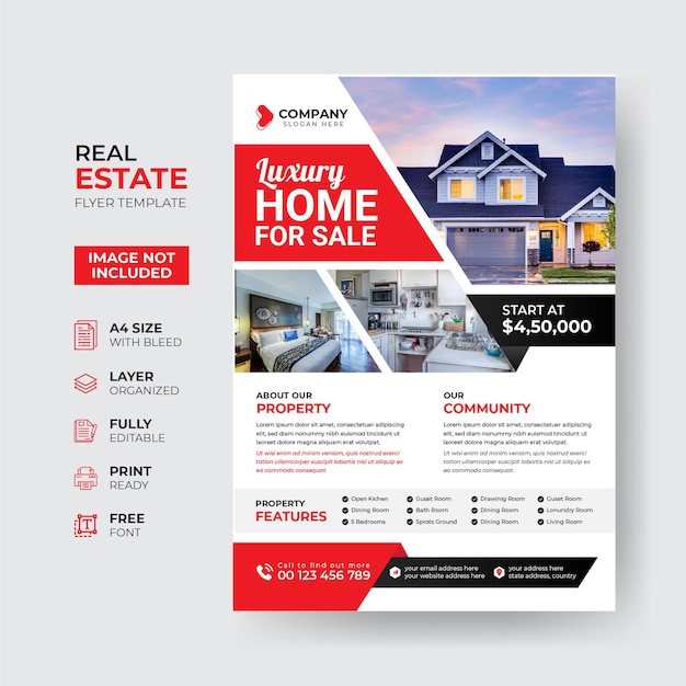 Creative and modern real estate flyer template