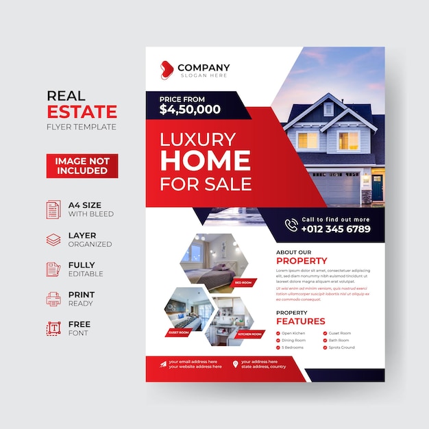 Creative and modern real estate flyer template