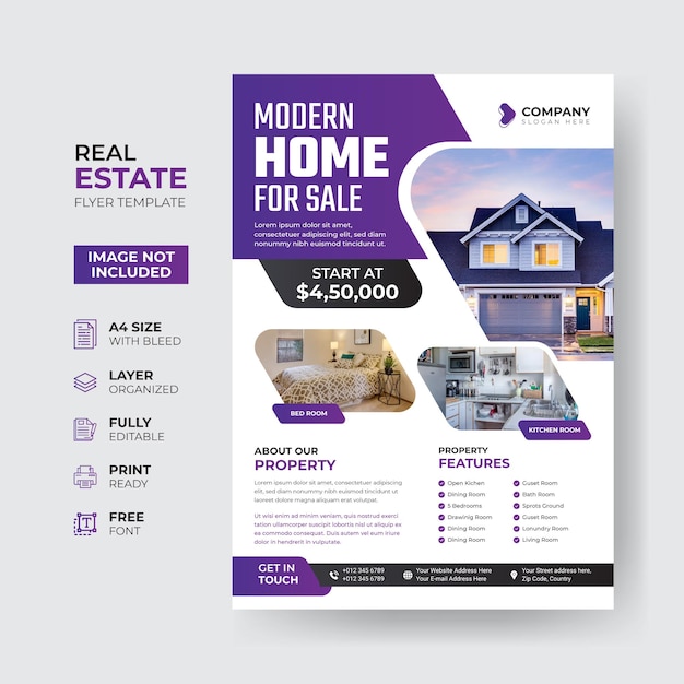 Creative and modern real estate flyer template