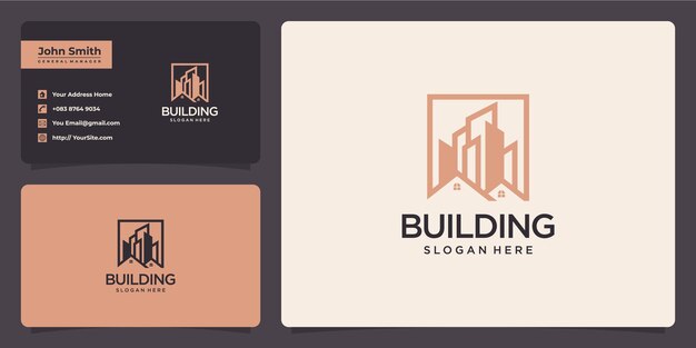 Creative modern real estate logo design template inspiration for business of building construction