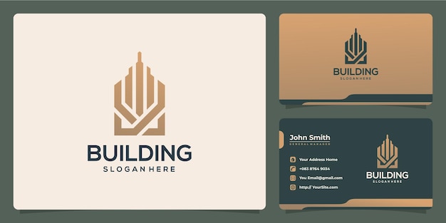 Creative modern real estate logo design templateinspiration for business of building construction