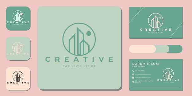 Creative Modern Real Estate Property and Construction Logo design and business card