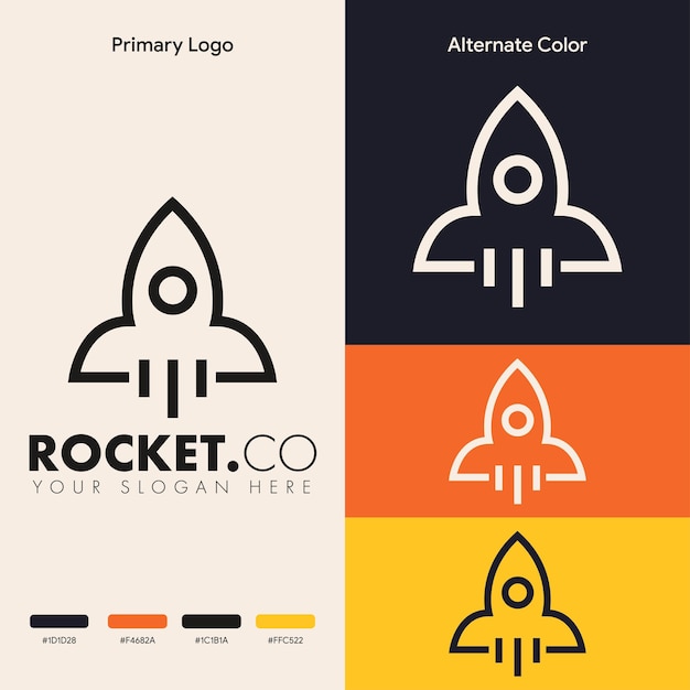 creative and modern rocket logo concept