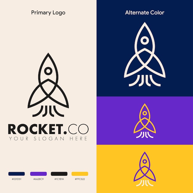 creative and modern rocket logo concept