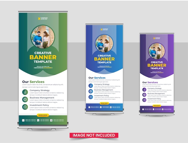 Creative modern roll up banner design template