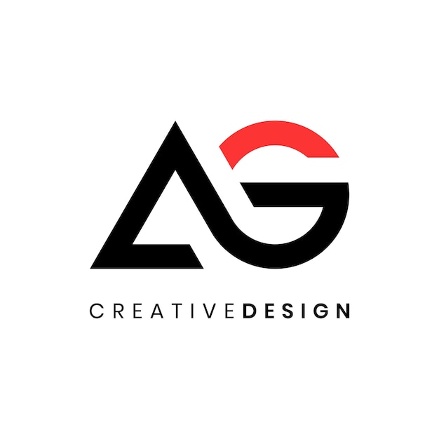 Creative modern simple letter AG logo design concept Linked letter AG logo vector illustration