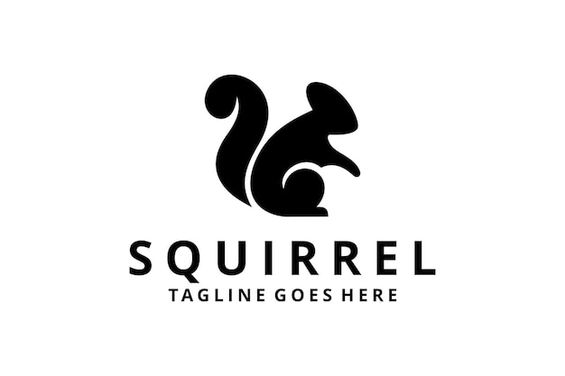 Creative modern squirrel animal silhouette logo template. Vector illustration