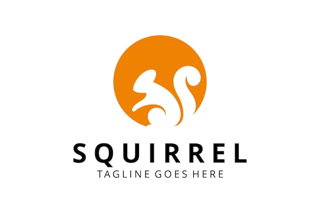 Creative modern squirrel animal silhouette logo template. Vector illustration