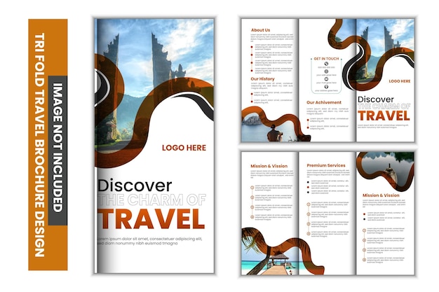 Vector a creative modern trifold brochure design for travel