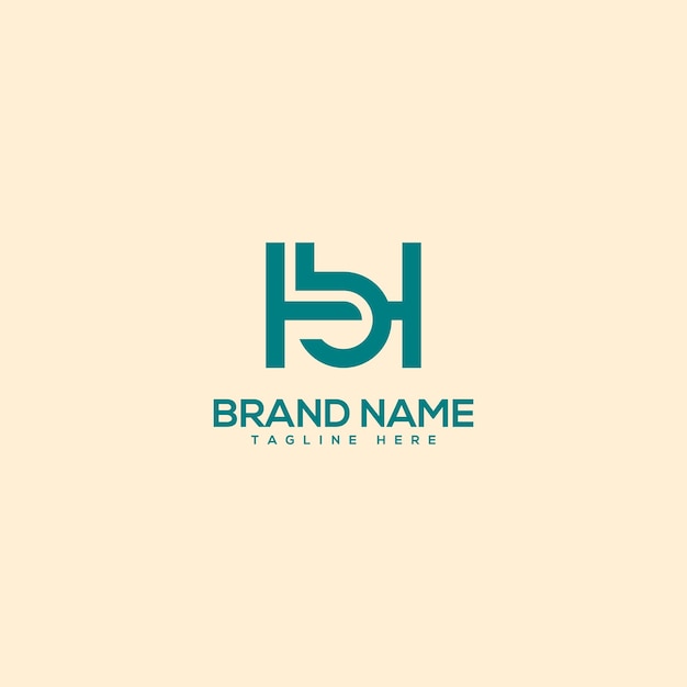 Creative modern unique letter HB BH logo design template vector