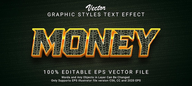 Creative money gold text style effect