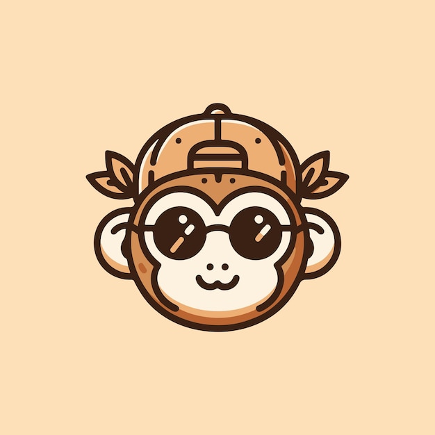 Vector creative monkey with glasses vector design