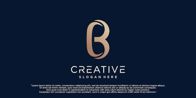 Creative monogram initial letter b logo design template with unique concept Premium Vector