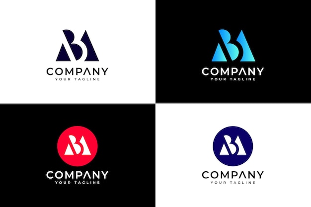 Creative monogram letter ba logo design