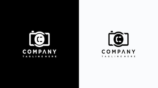 creative monogram letter c photography logo design Premium Vector