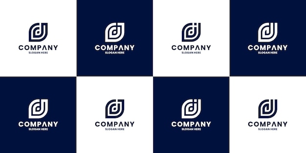 Creative monogram letter d logo design collection