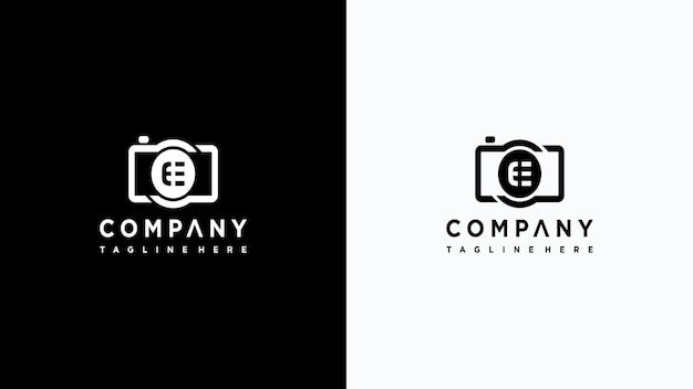 creative monogram letter e photography logo design Premium Vector