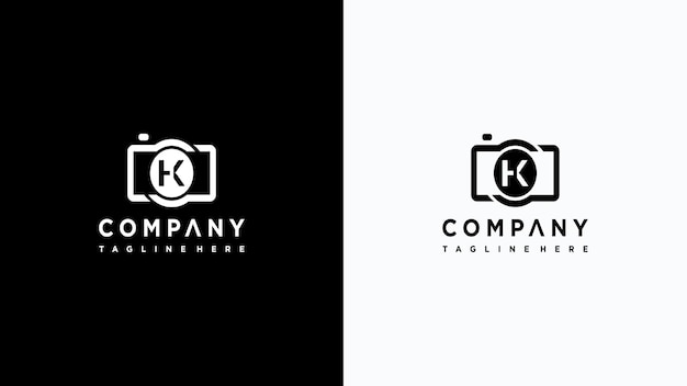 creative monogram letter k photography logo design Premium Vector