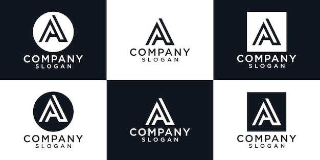 Creative monogram letter a logo design