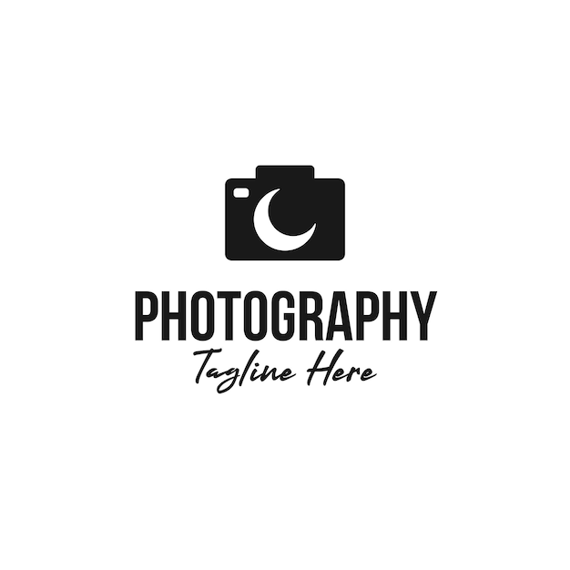 Creative moon photography logo design illustration idea