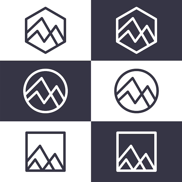 creative mountain logo design modern simple symbol icon vector