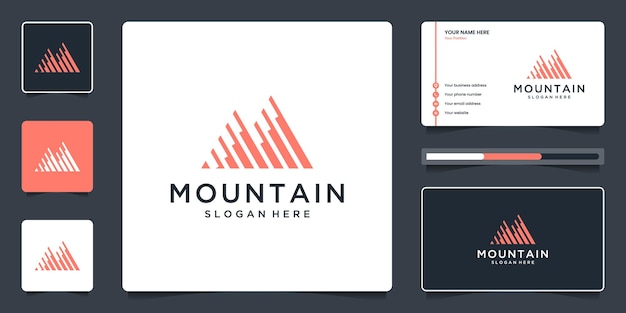 Creative mountain logo design symbol for modern marketing, analytic, planing.