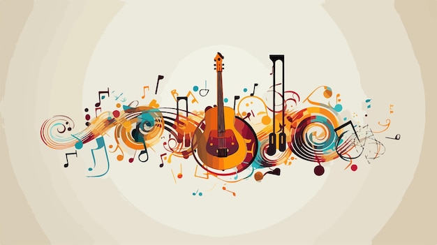 Vector creative musical design on gray background vector illustration