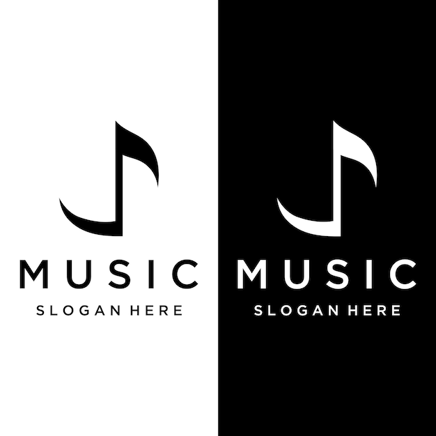 Creative musical note logo template abstract design for vocal music course choir singer education concert