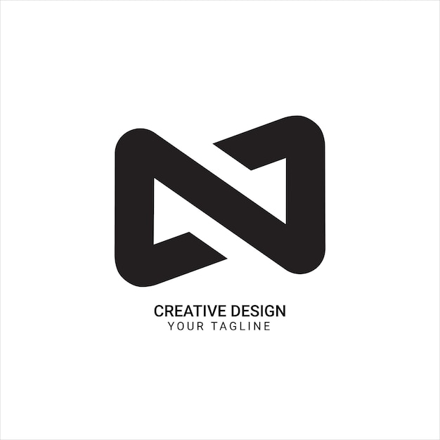 Creative N letter flat initial elegant monogram line art unique stylish modern brand style logo