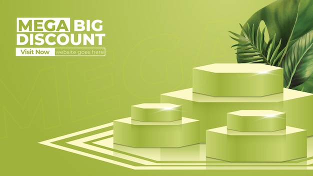 Creative natural podium product display background illustration