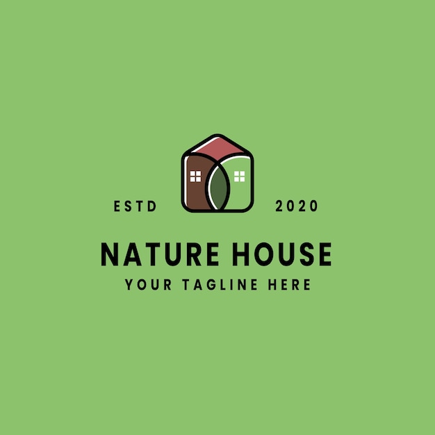 Creative nature house logo 