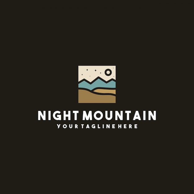 Creative night mountain logo design