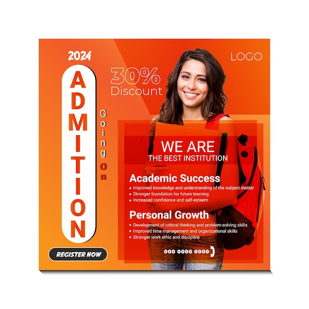 Creative Online Admission Poster Templates