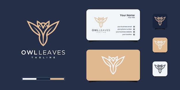 Creative owl and nature leaves logo combination.